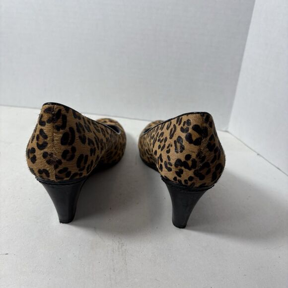 Franco Sarto Heels Womens Size 8 Zeus Leopard Cheetah Print Calf Hair Wedge B1 - Picture 8 of 12
